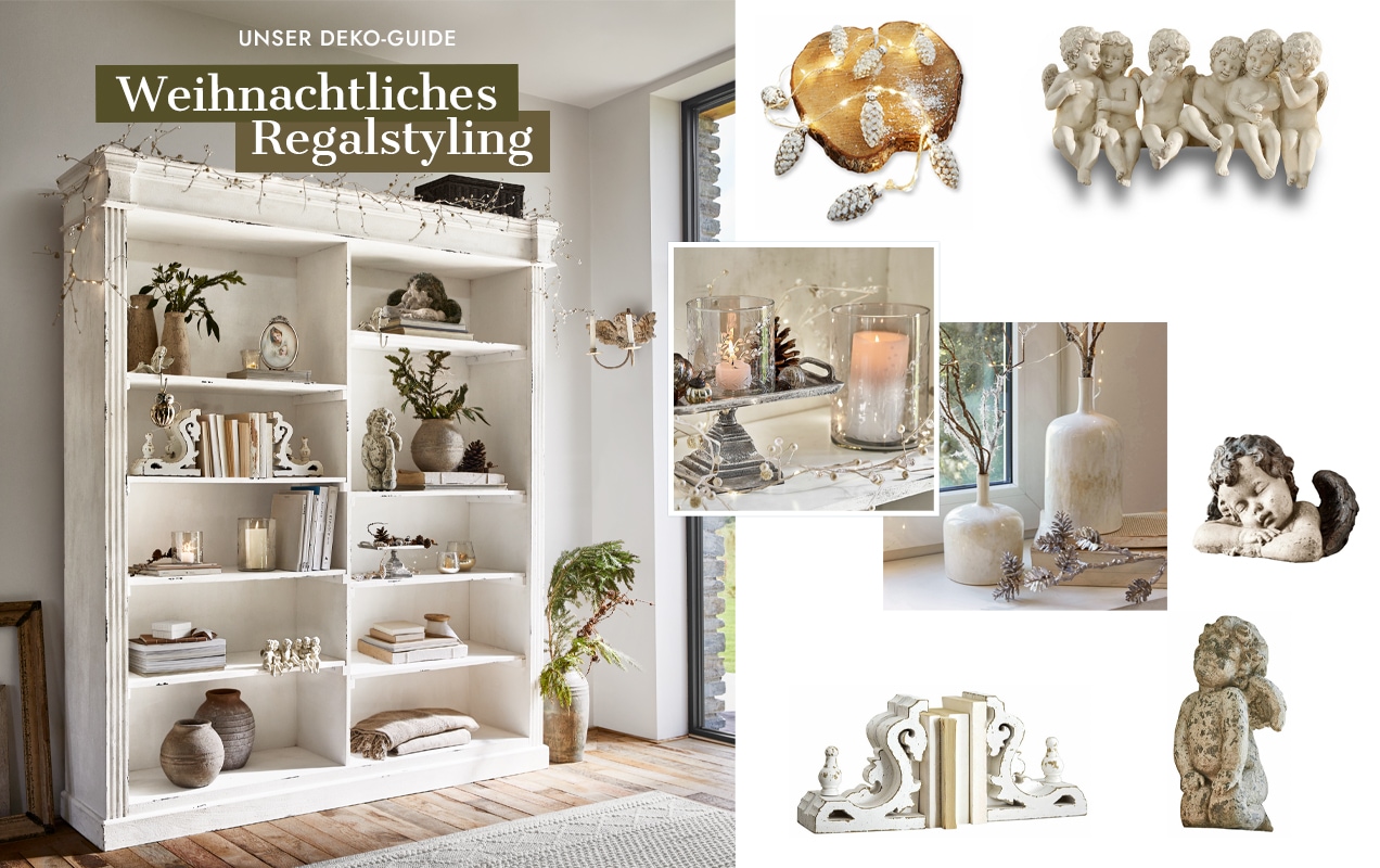 Weihnachtliches Regalstyling